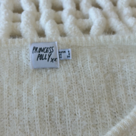 Princess polly white cropped sweater with twist - Picture 2 of 2